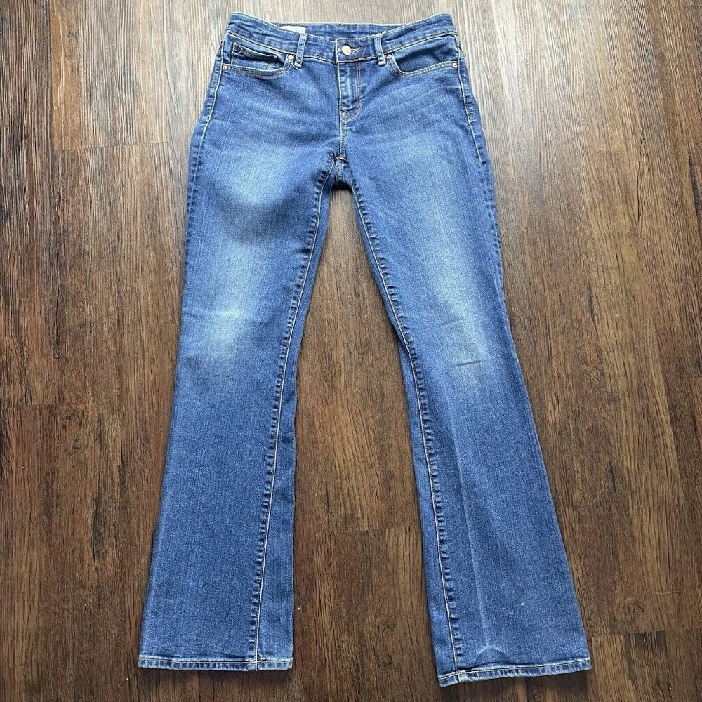 1969 Denim Sexy Boot Jeans Womens Size 27R Blue Straight Fit Leg Mid Rise Cotton